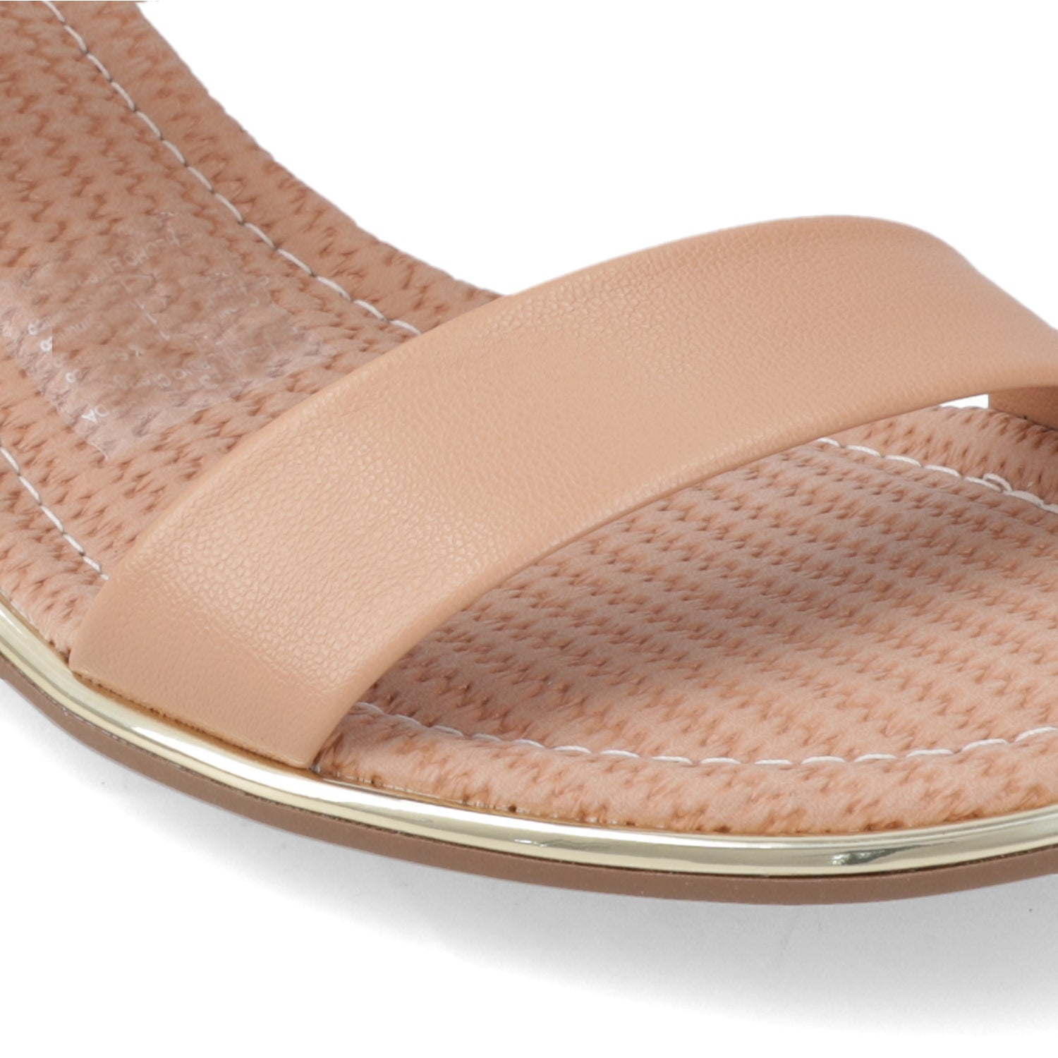 Sandalia Taco Ancho Medio Nude Beira Rio Ecocuero 35 / Nude