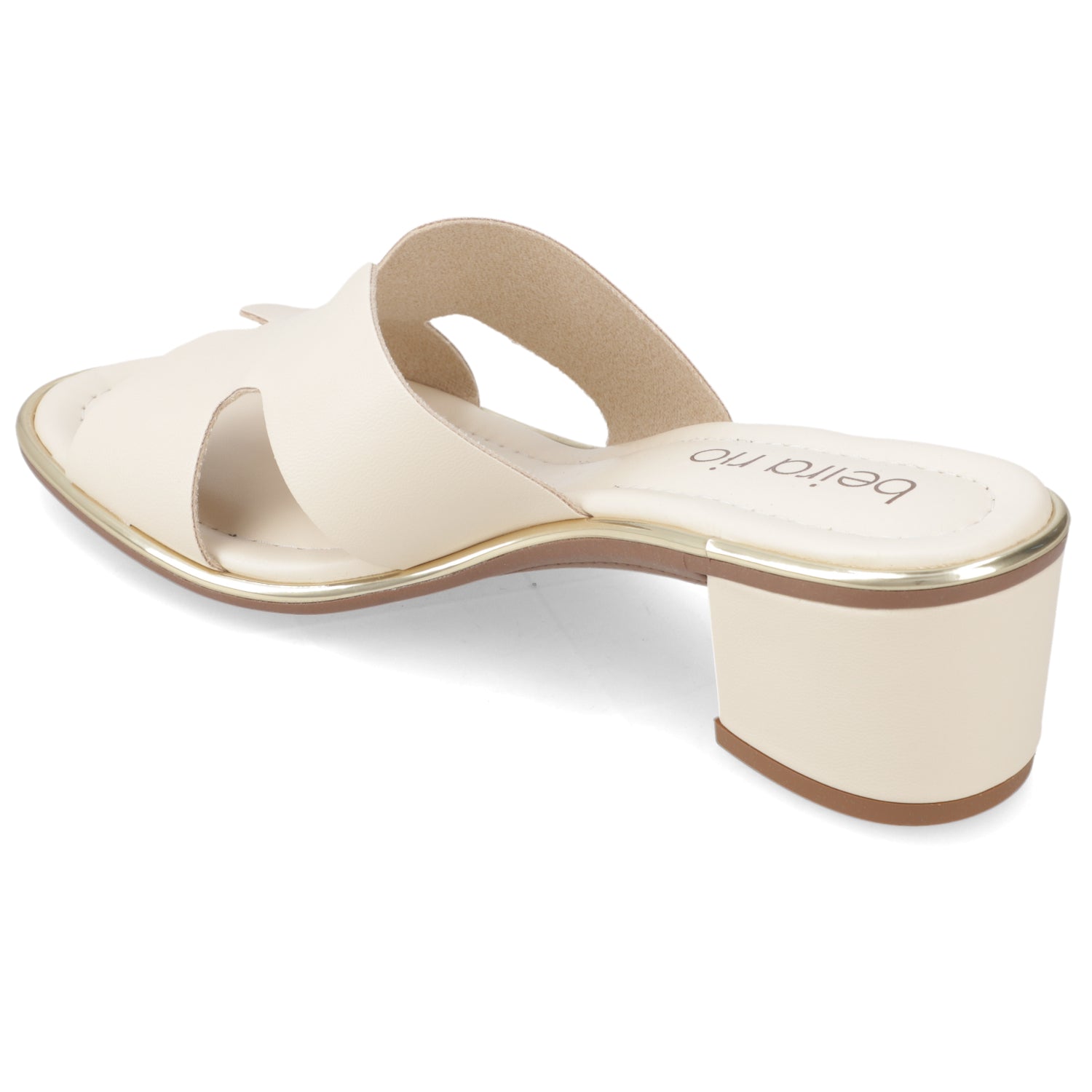 Sandalia Taco Ancho Medio Crema Beira Rio Ecocuero 35 / Crema