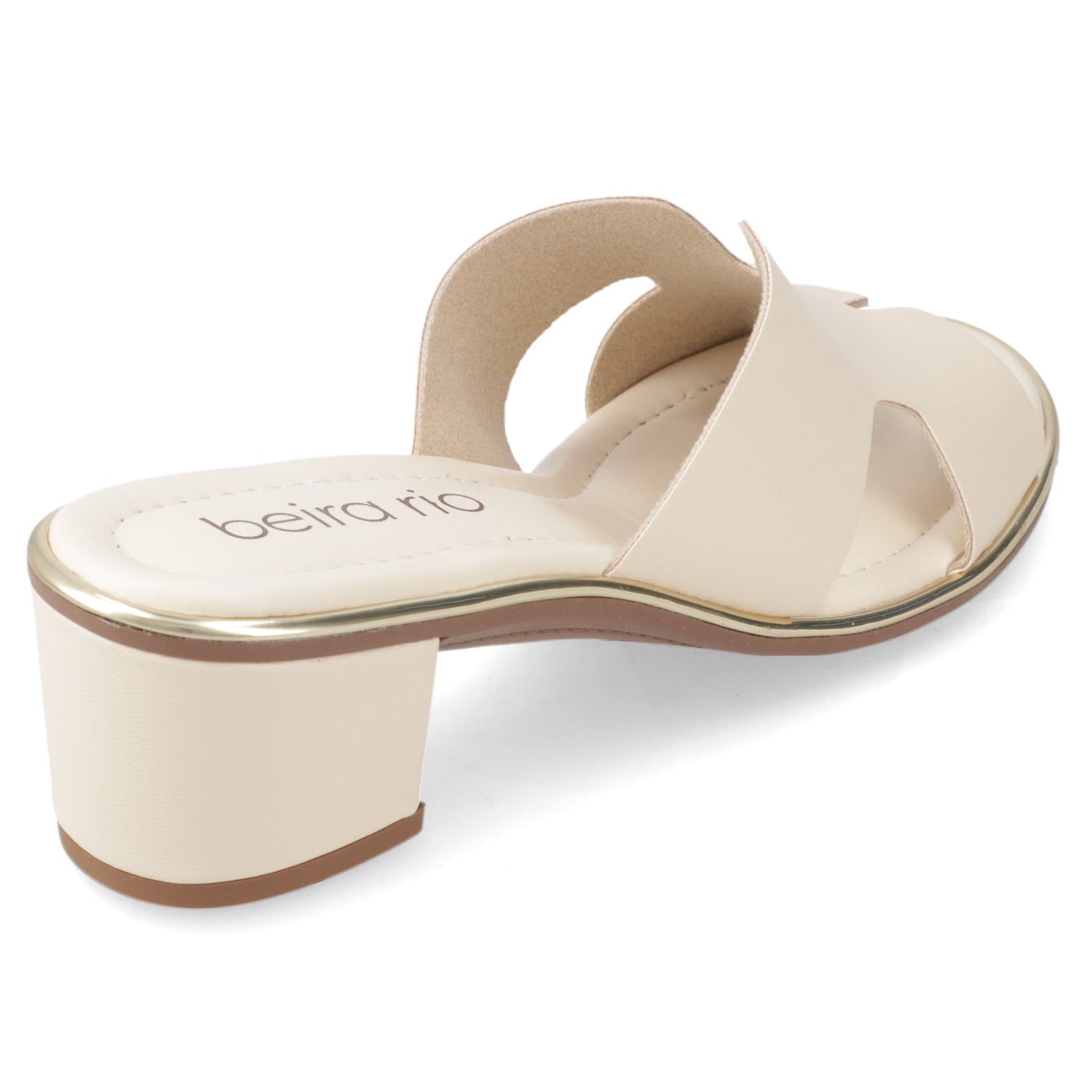 Sandalia Taco Ancho Medio Crema Beira Rio Ecocuero 35 / Crema