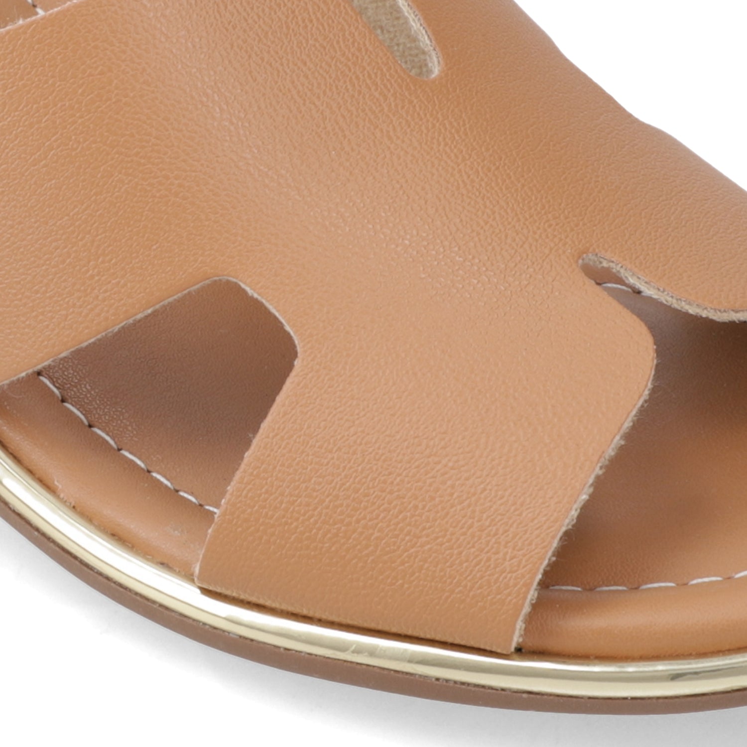 Sandalia Taco Ancho Medio Camel Beira Rio Ecocuero 35 / Camel