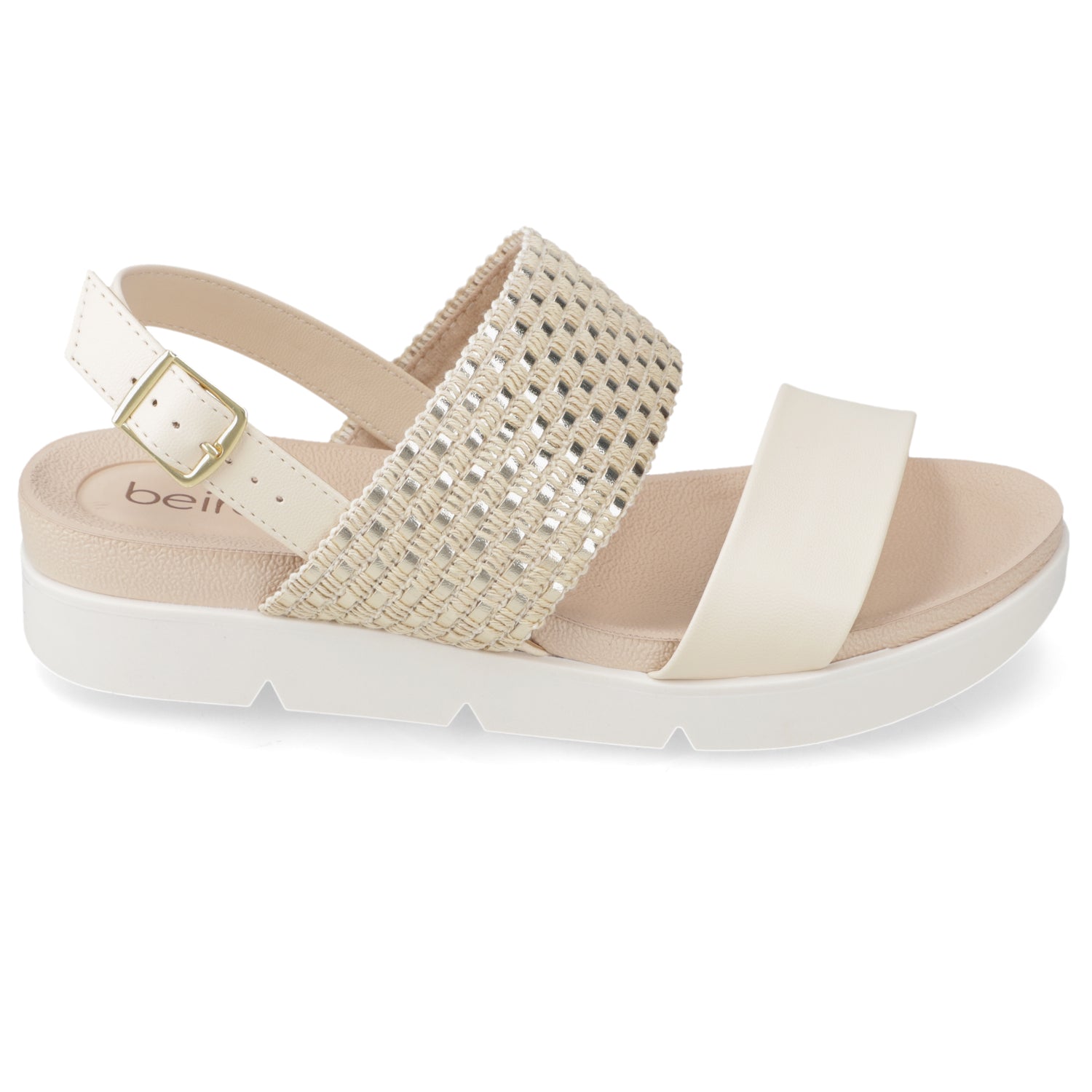 Sandalia Crema Beira Rio Ecocuero 35 / Crema