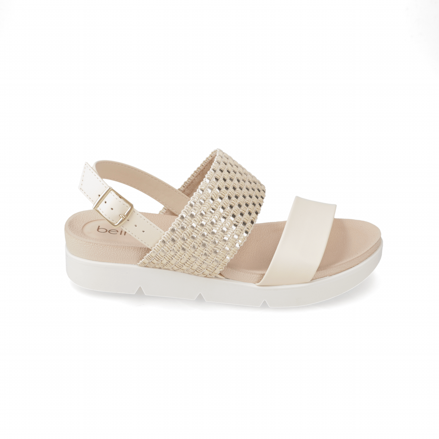 Sandalia Crema Beira Rio Ecocuero 35 / Crema