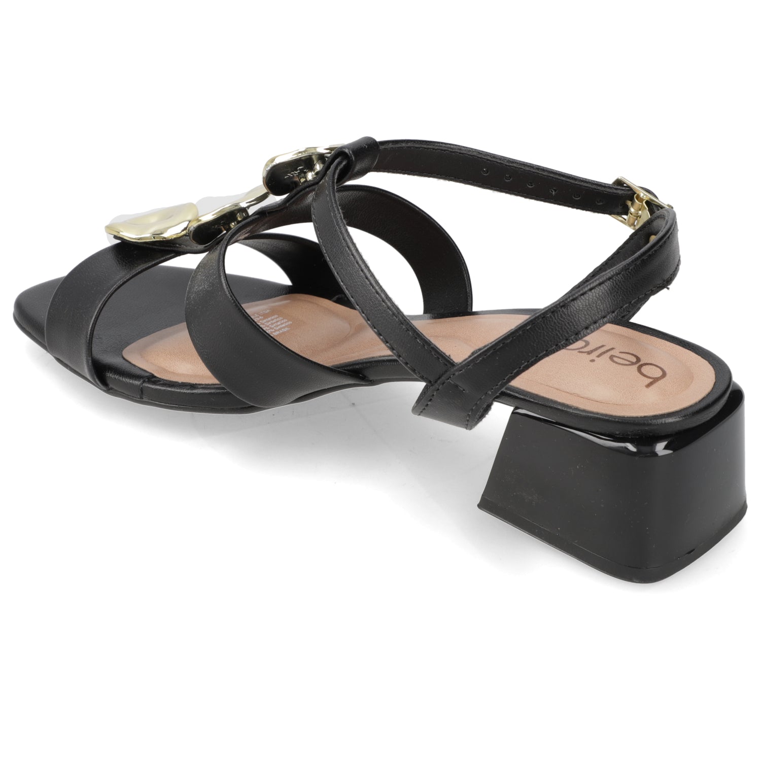 Sandalia Taco Ancho Bajo Negro Beira Rio Ecocuero 35 / Negro