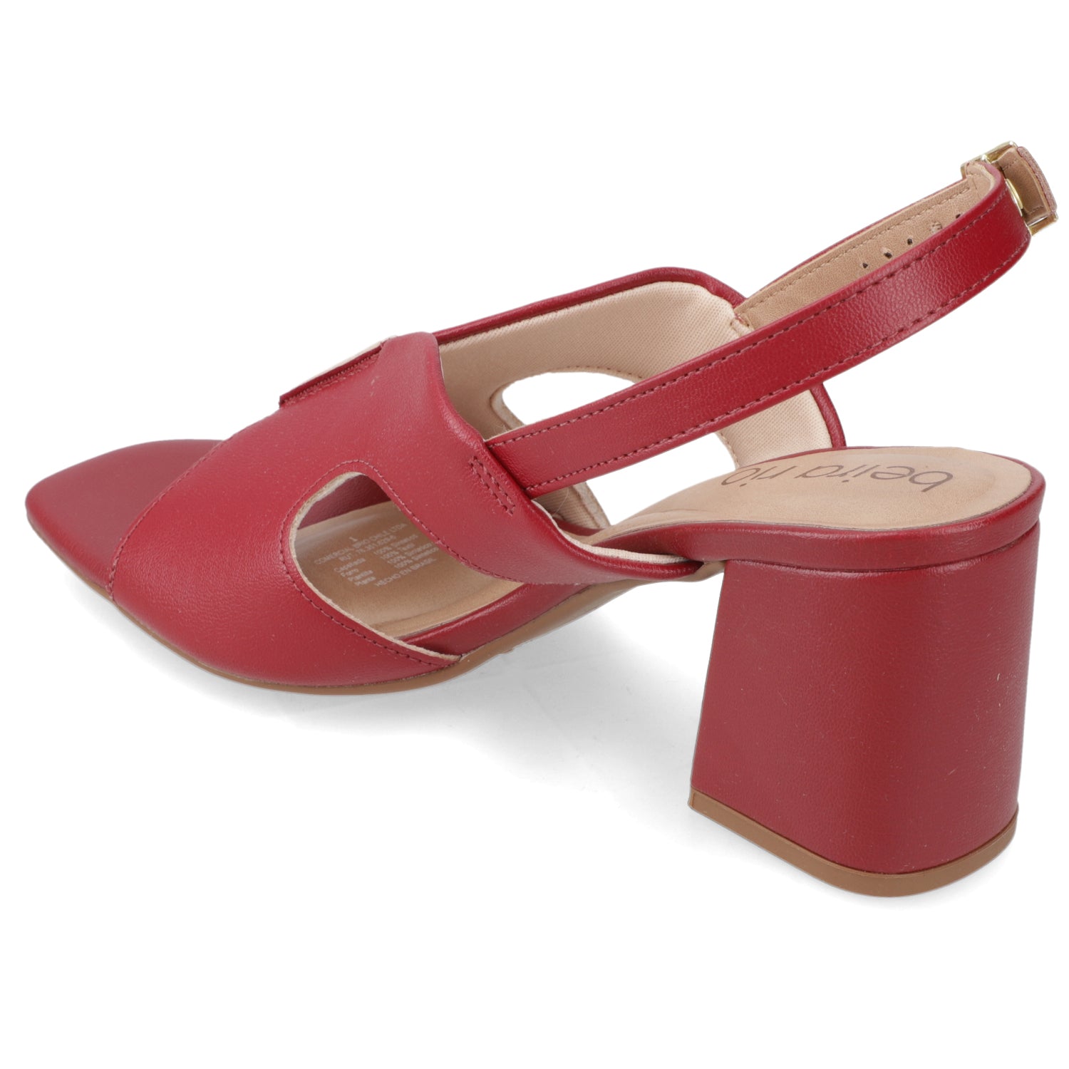 Sandalia Taco Ancho Medio Cereza Beira Rio Ecocuero 34 / Cereza