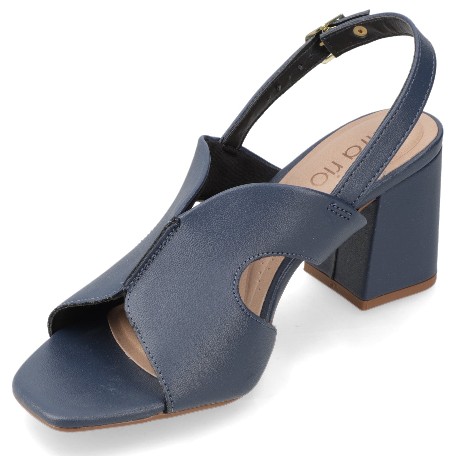 Sandalia Taco Ancho Medio Azul Marino Beira Rio Ecocuero 34 / Azul Marino