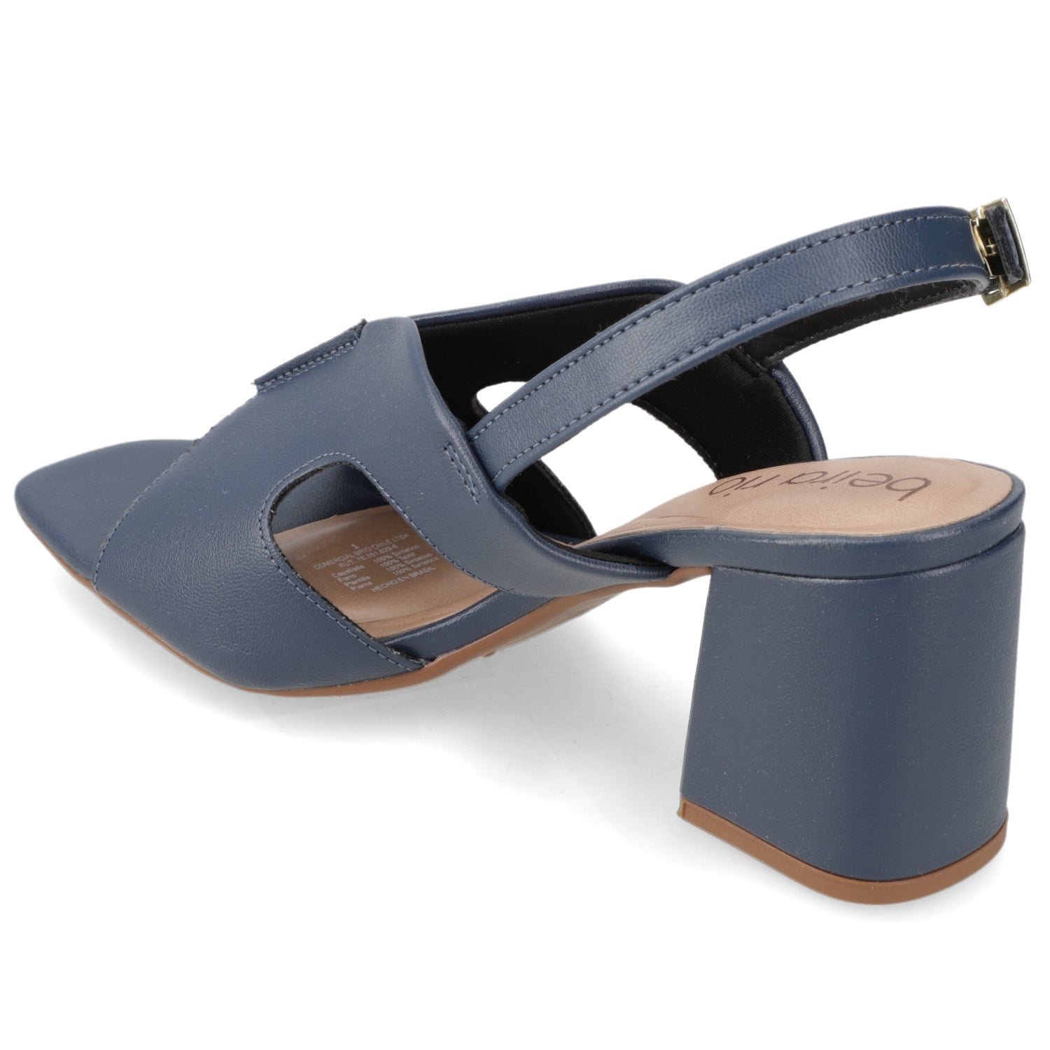 Sandalia Taco Ancho Medio Azul Marino Beira Rio Ecocuero 34 / Azul Marino