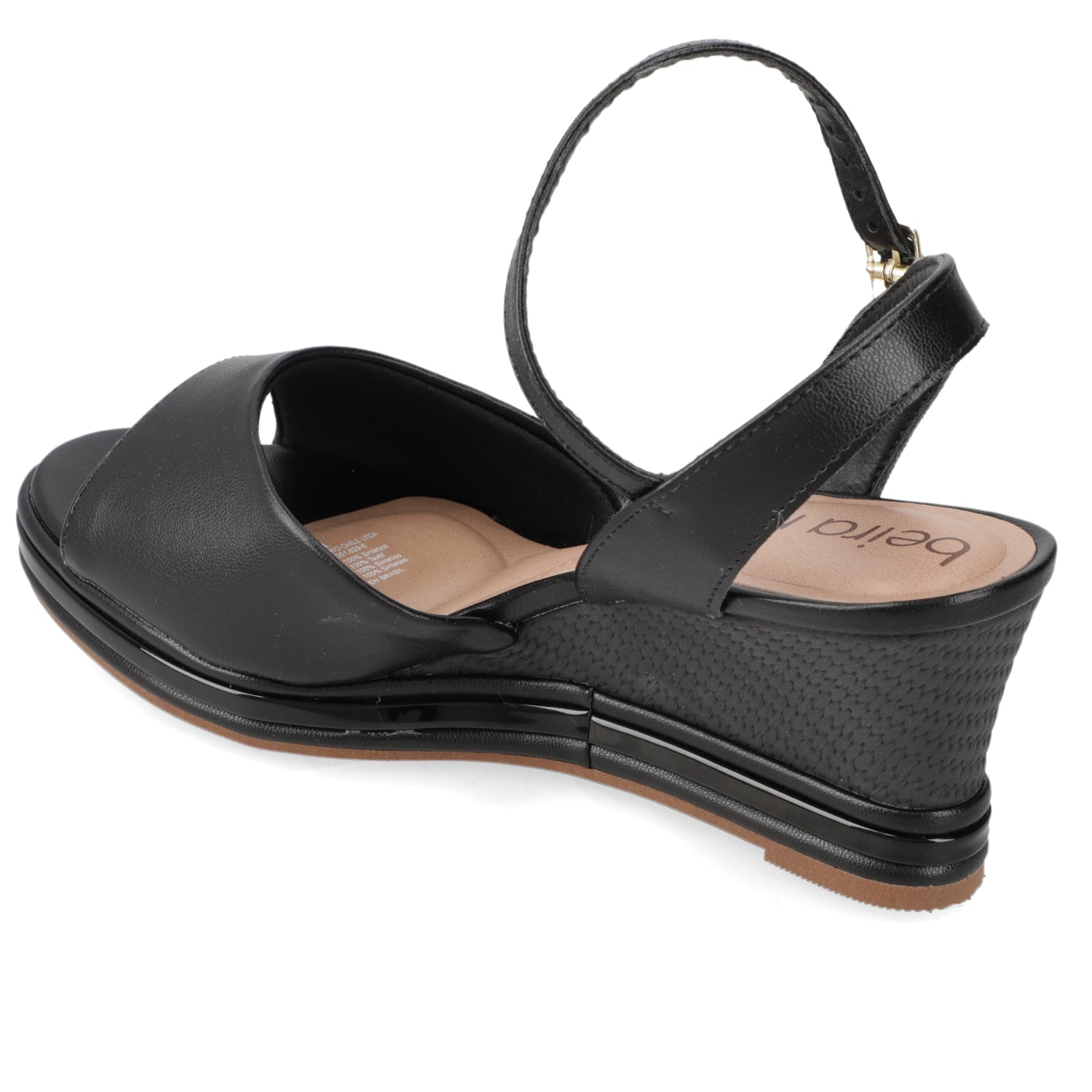 Sandalia Taco Cuña Medio Negro Beira Rio Ecocuero 35 / Negro