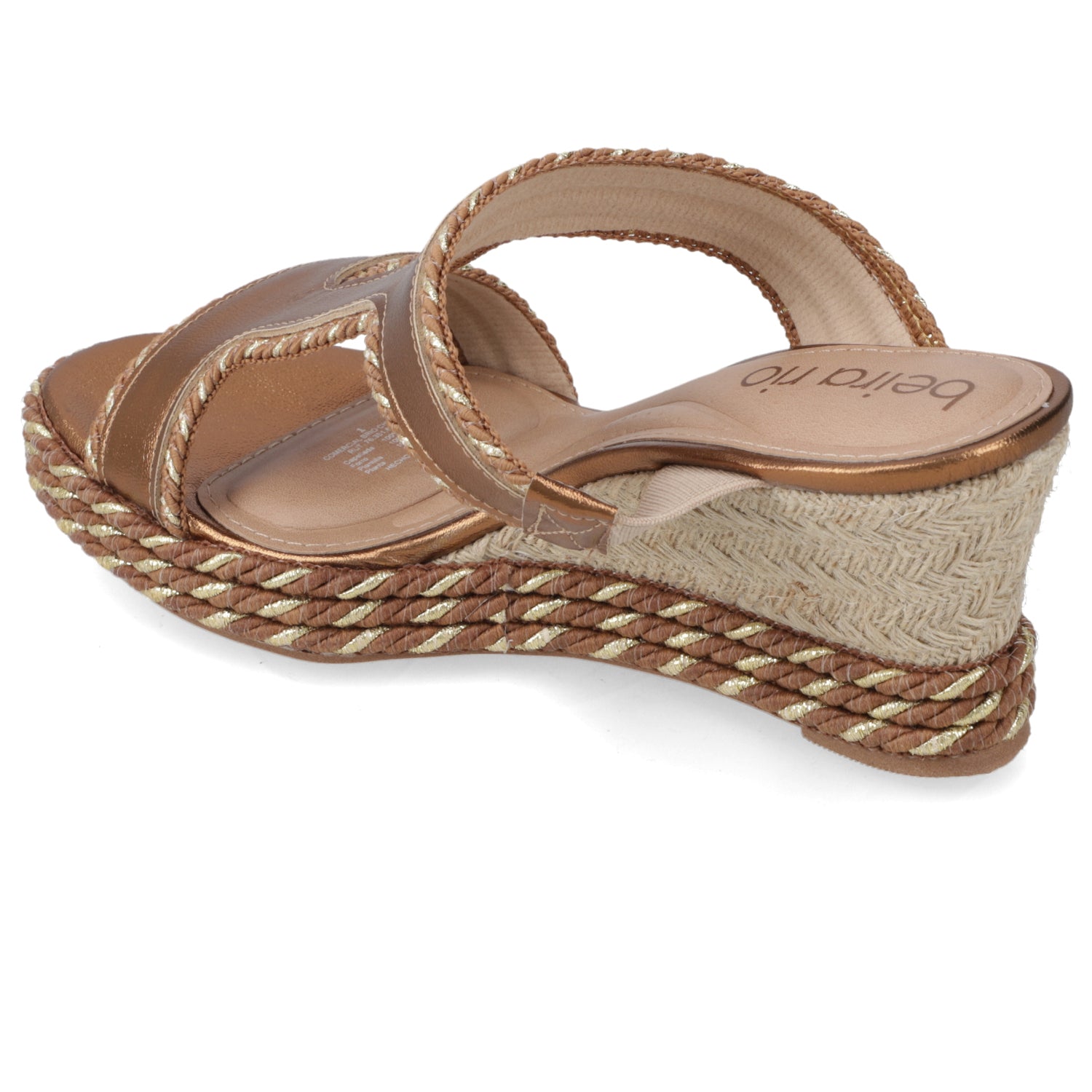 Sandalia Taco Cuña Medio Bronce Beira Rio