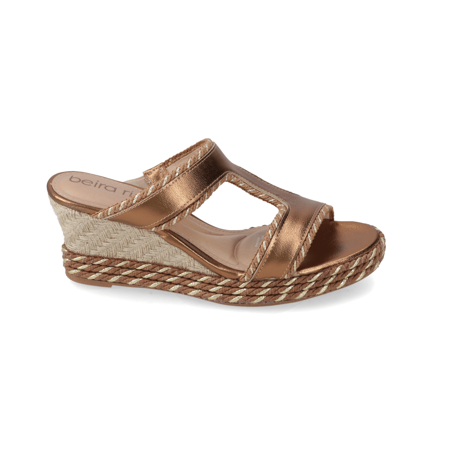 Sandalia Taco Cuña Medio Bronce Beira Rio