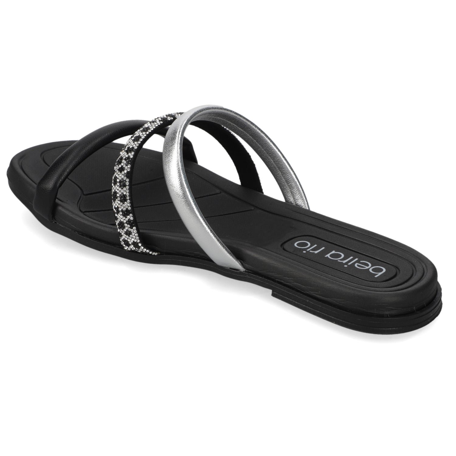 Sandalia Plana Negro Beira Rio Metalizado 35 / Negro
