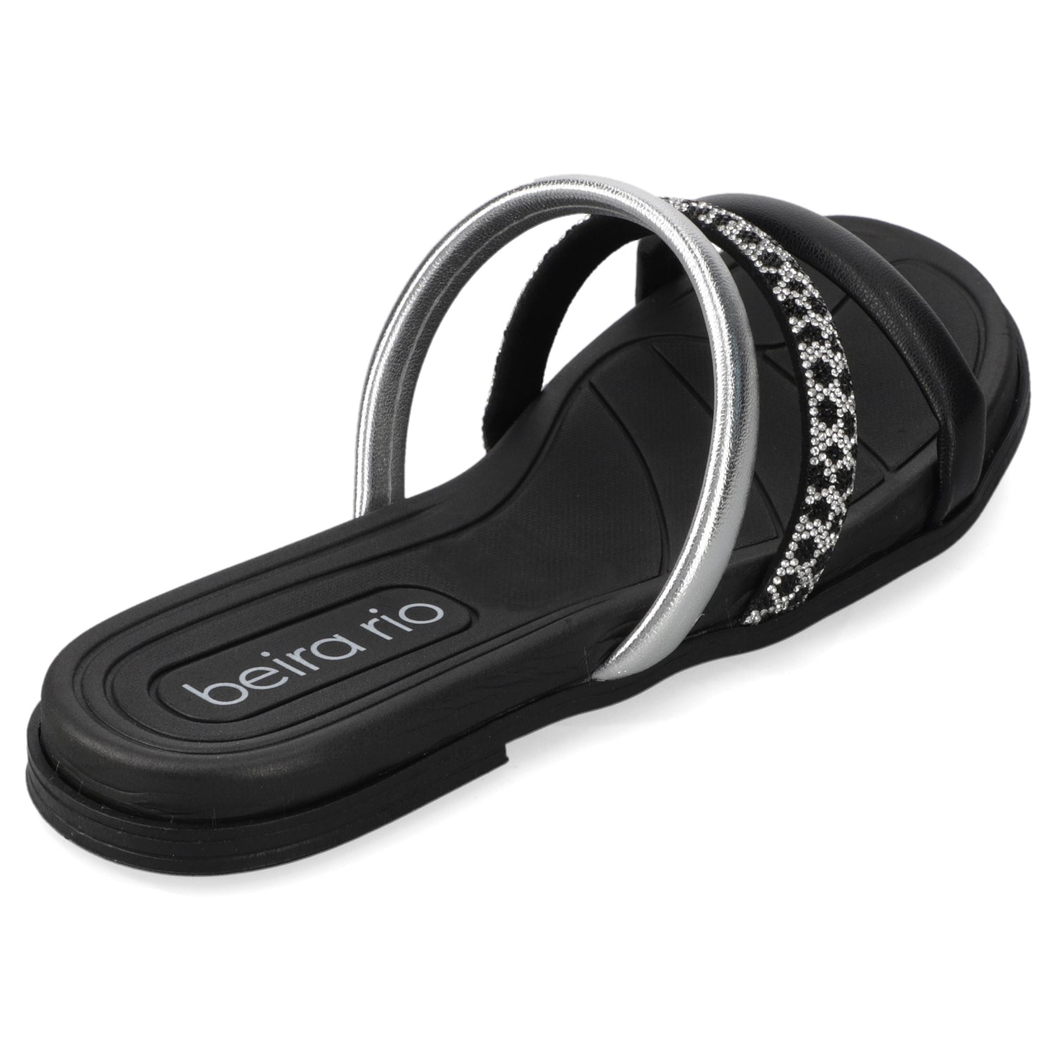 Sandalia Plana Negro Beira Rio Metalizado 35 / Negro