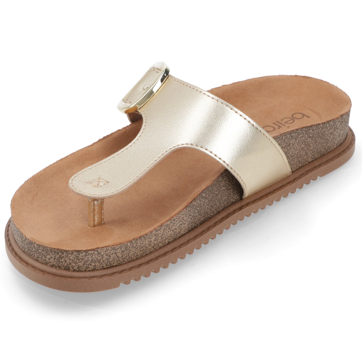 Sandalia Plana Dorada Beira Rio 34 / Dorado