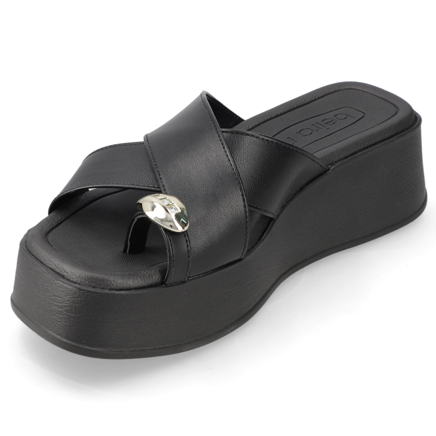 Sandalia Plataforma Negro Beira Rio Ecocuero 35 / Negro