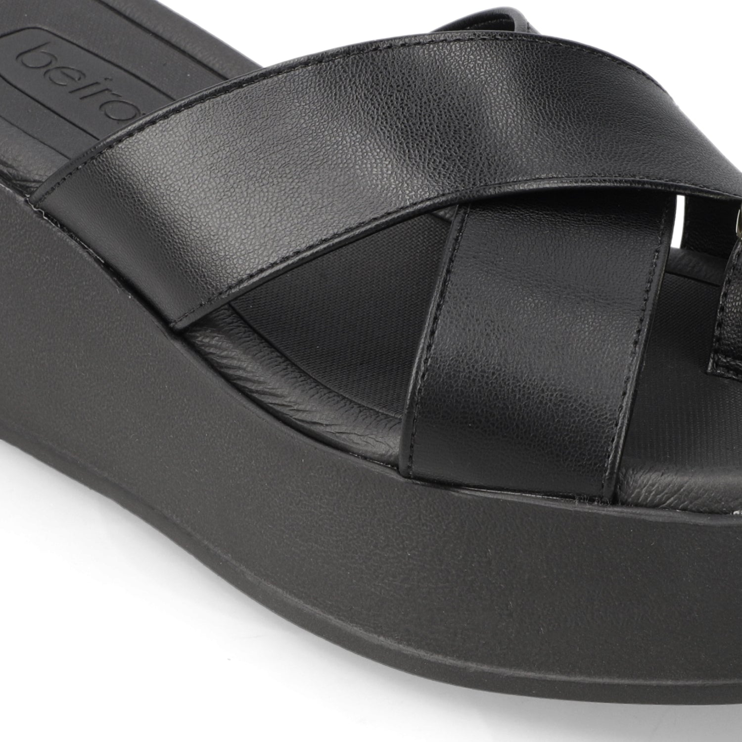 Sandalia Plataforma Negro Beira Rio Ecocuero 35 / Negro