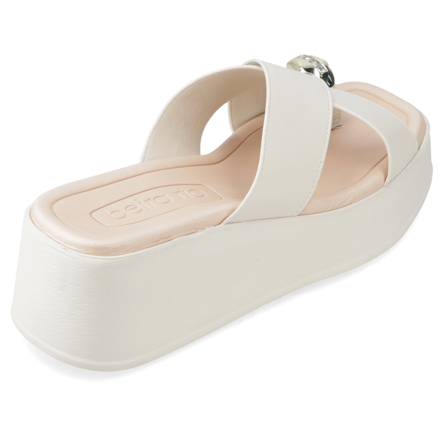 Sandalia Plataforma Blanco OFF Beira Rio Ecocuero 35 / Blanco OFF