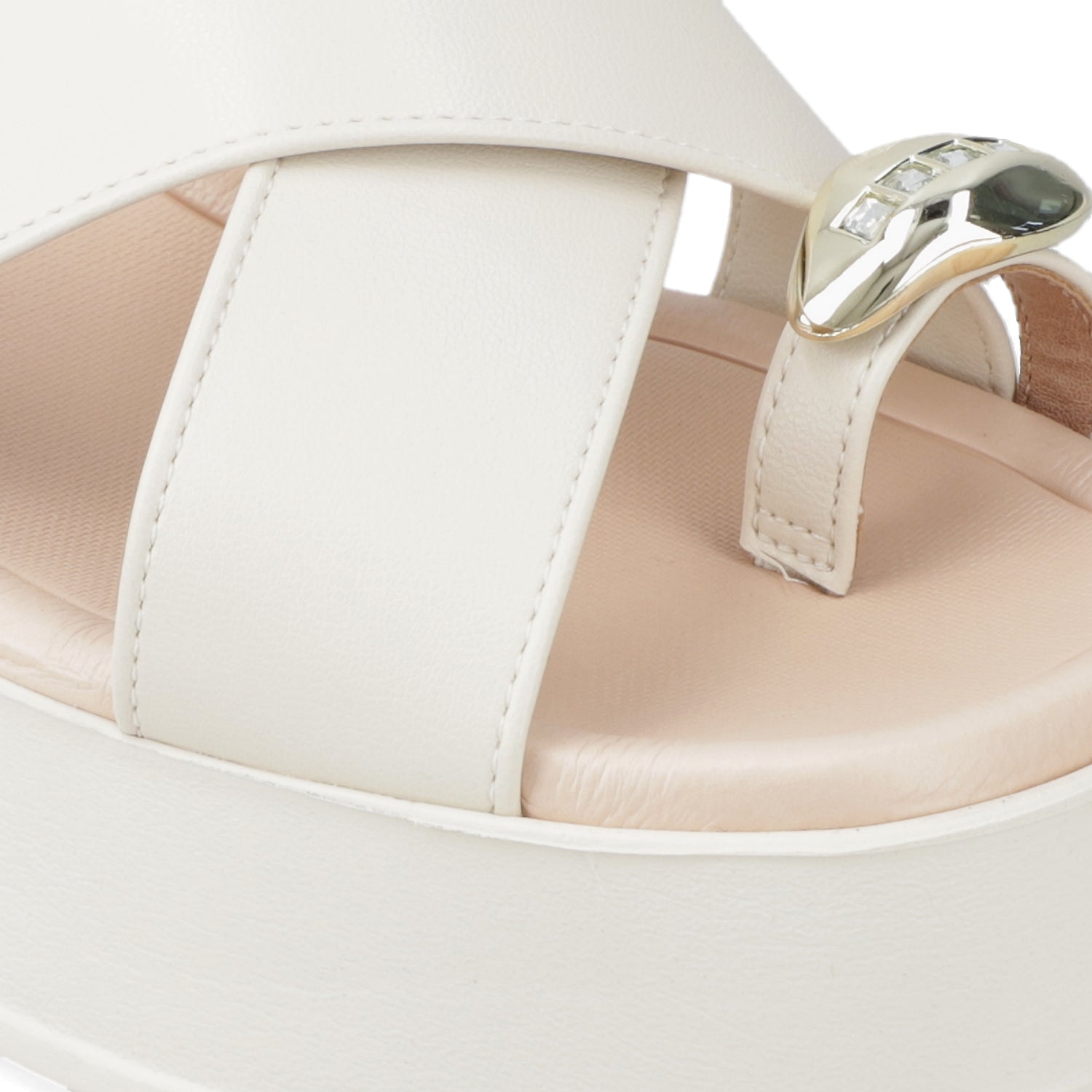 Sandalia Plataforma Blanco OFF Beira Rio Ecocuero 35 / Blanco OFF