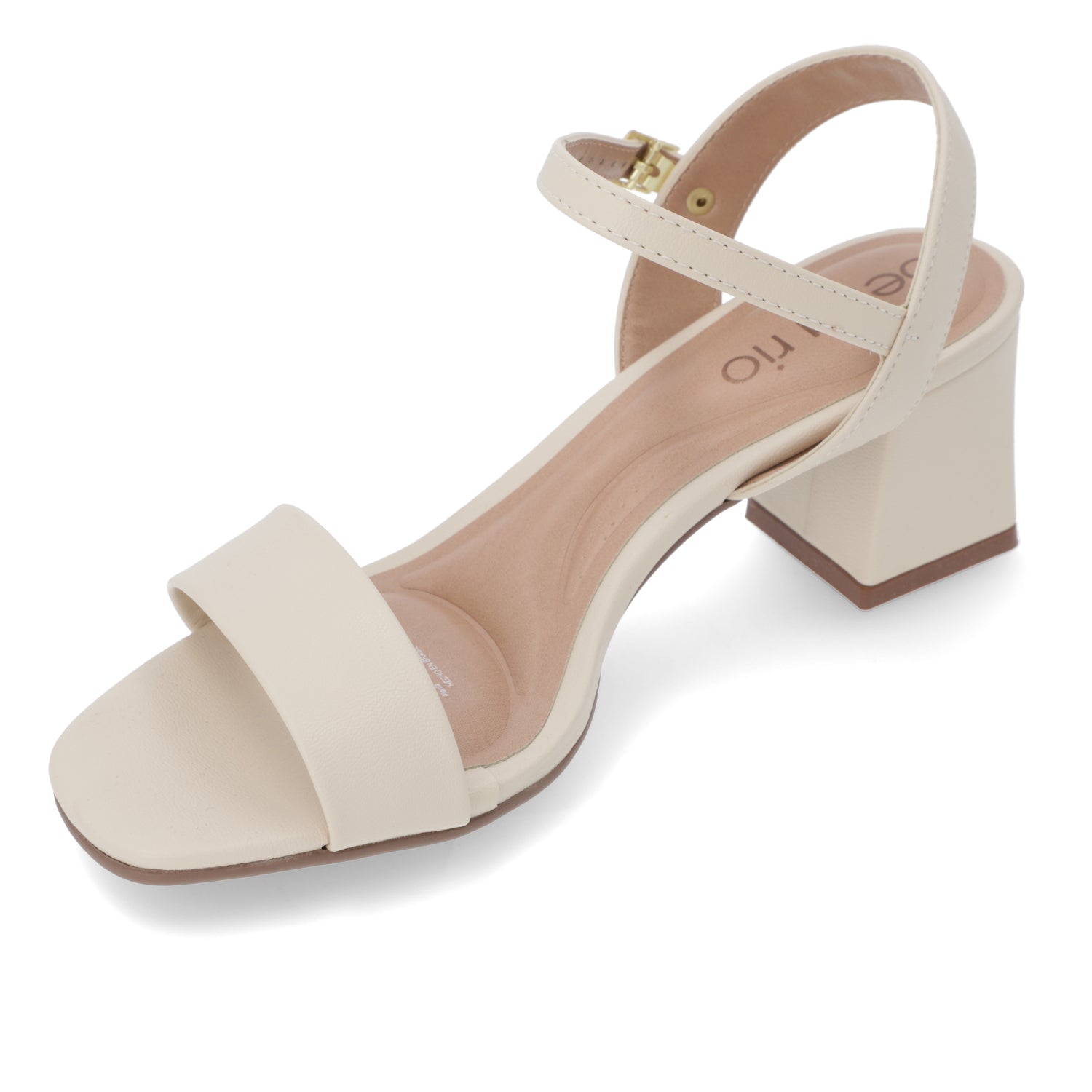 Sandalia Taco Cuadrado Eco Cuero Crema 8536-100-9569-83517