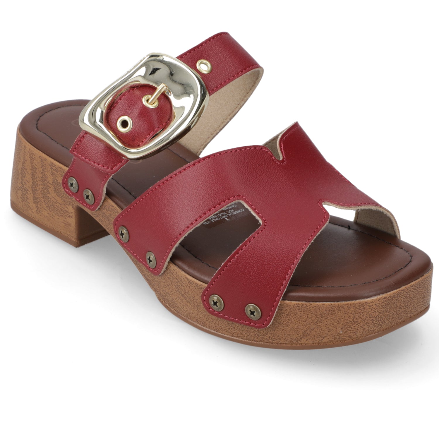 Sandalia Taco Ancho Bajo Cereza Beira Rio