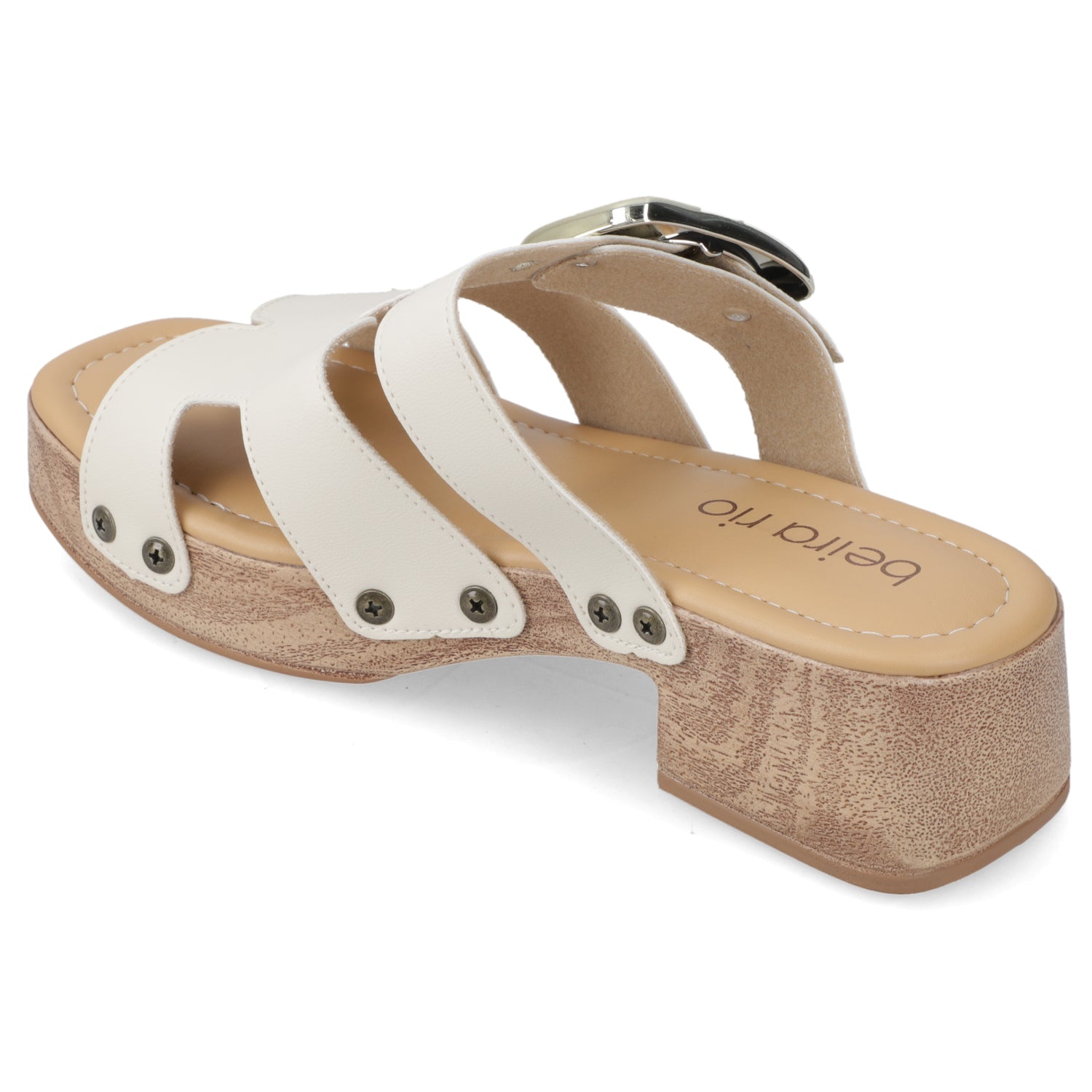 Sandalia Taco Ancho Bajo Blanco OFF Beira Rio