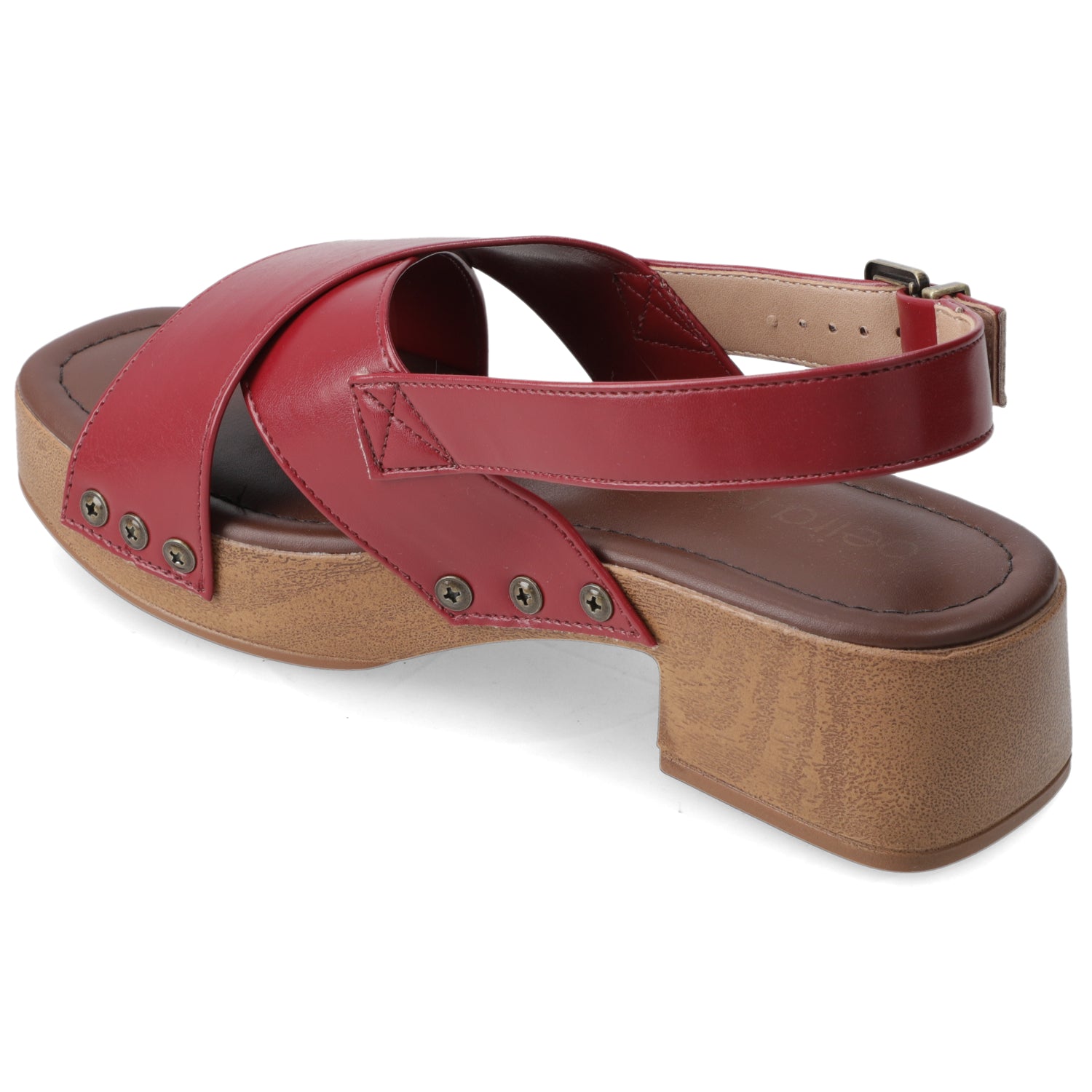 Sandalia Taco Ancho Bajo Cereza Beira Rio