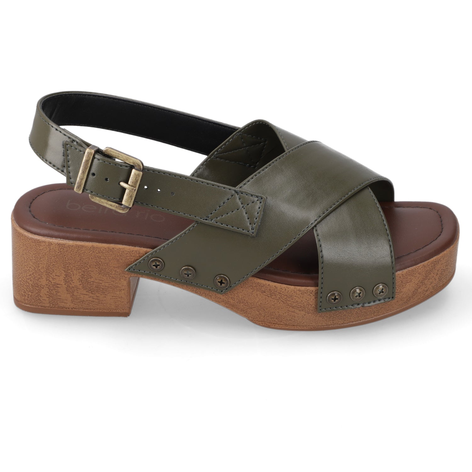 Sandalia Taco Ancho Bajo Verde Beira Rio