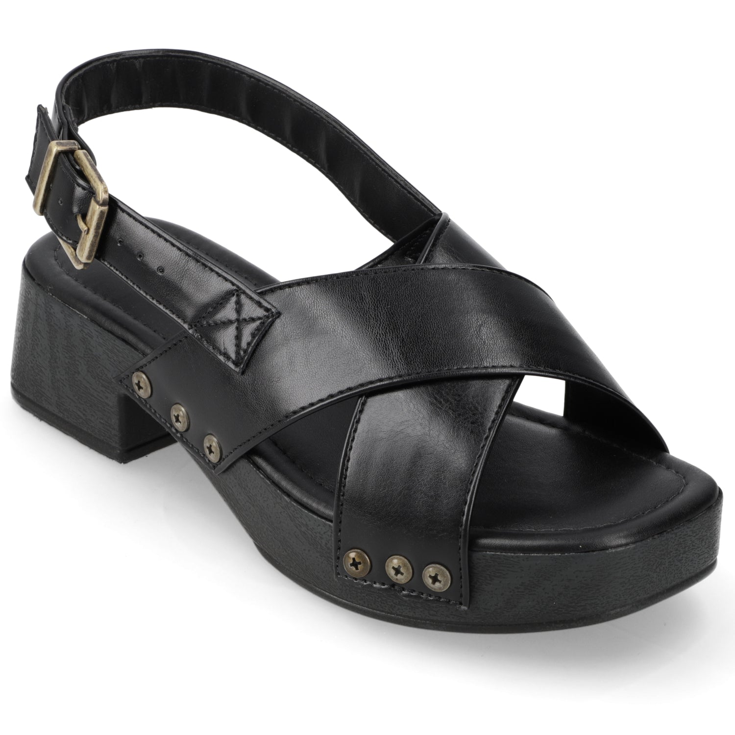 Sandalia Taco Ancho Bajo Negro Beira Rio