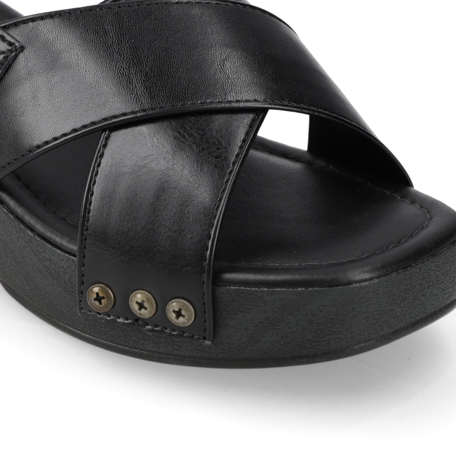 Sandalia Taco Ancho Bajo Negro Beira Rio