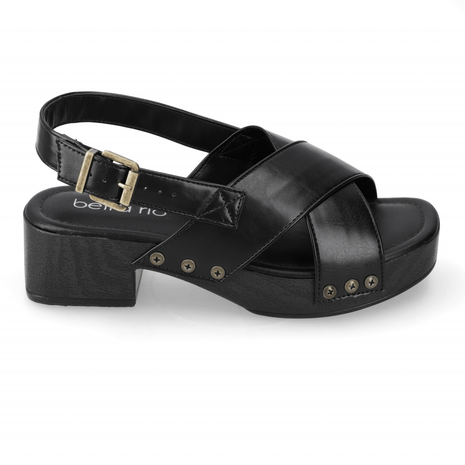 Sandalia Taco Ancho Bajo Negro Beira Rio