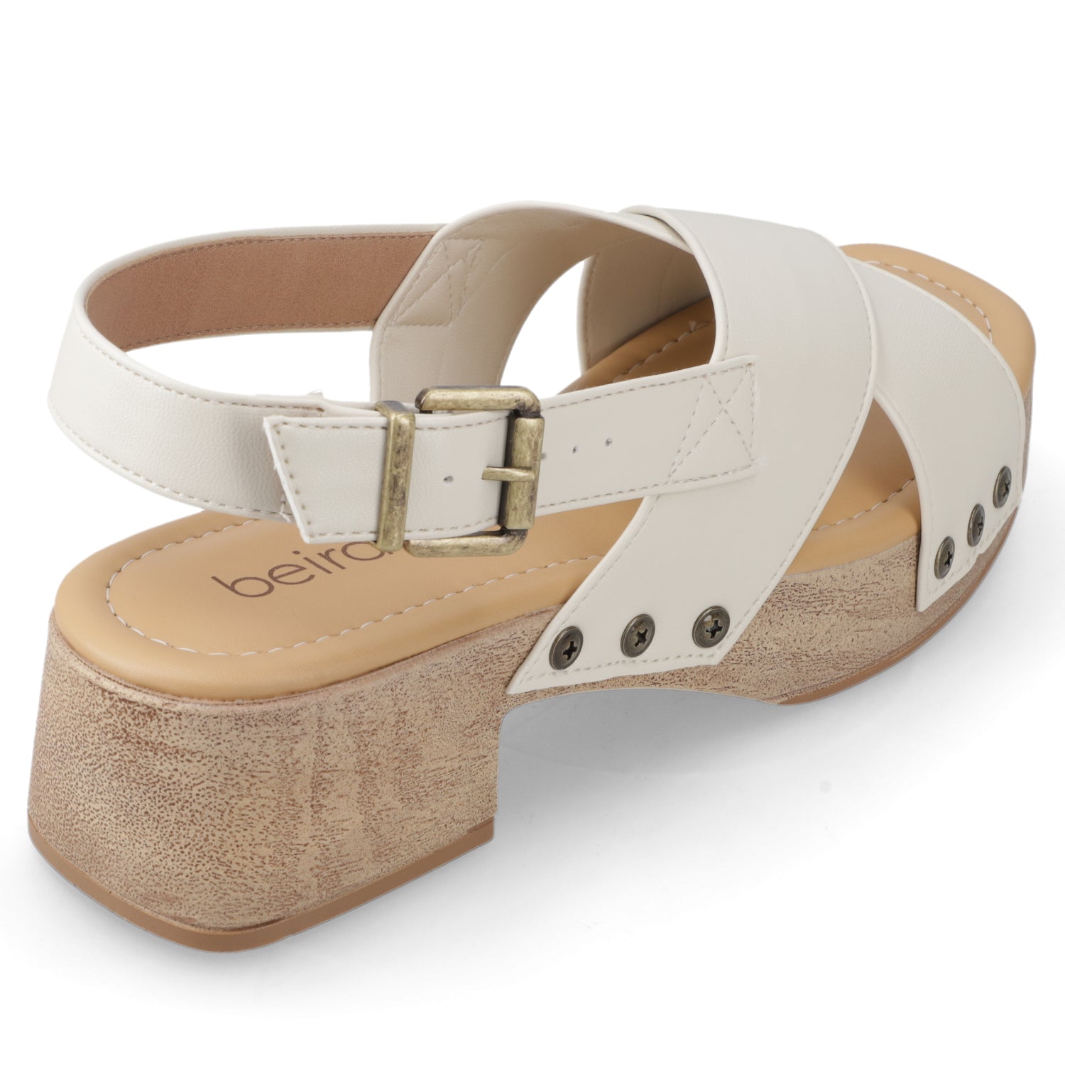 Sandalia Taco Ancho Bajo Blanco OFF Beira Rio
