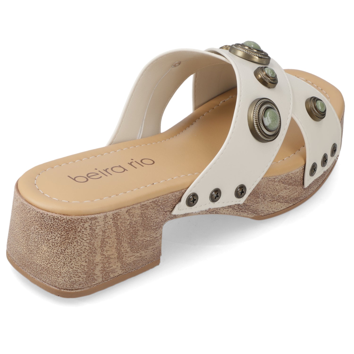 Sandalia Taco Ancho Bajo Blanco OFF Beira Rio