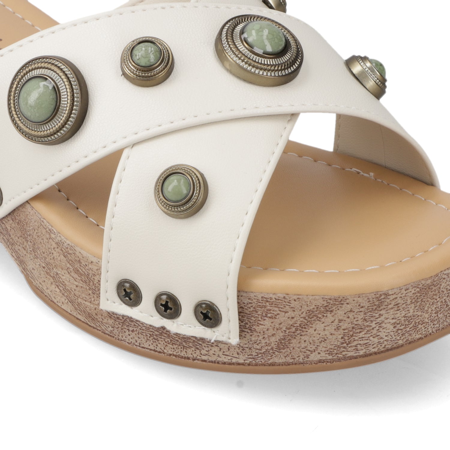 Sandalia Taco Ancho Bajo Blanco OFF Beira Rio