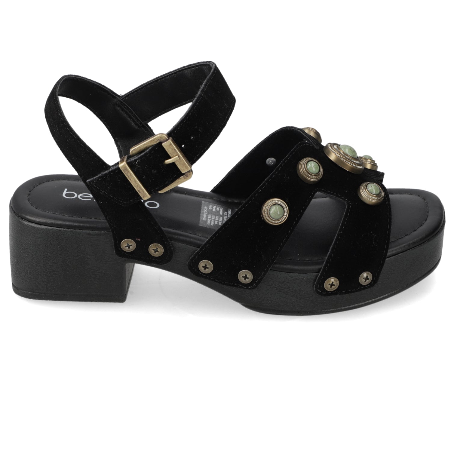 Sandalia Taco Ancho Bajo Negro Beira Rio