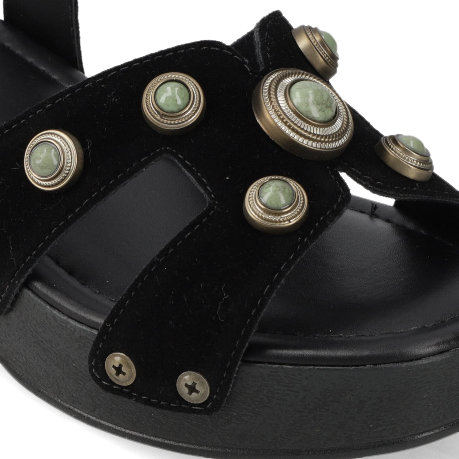 Sandalia Taco Ancho Bajo Negro Beira Rio