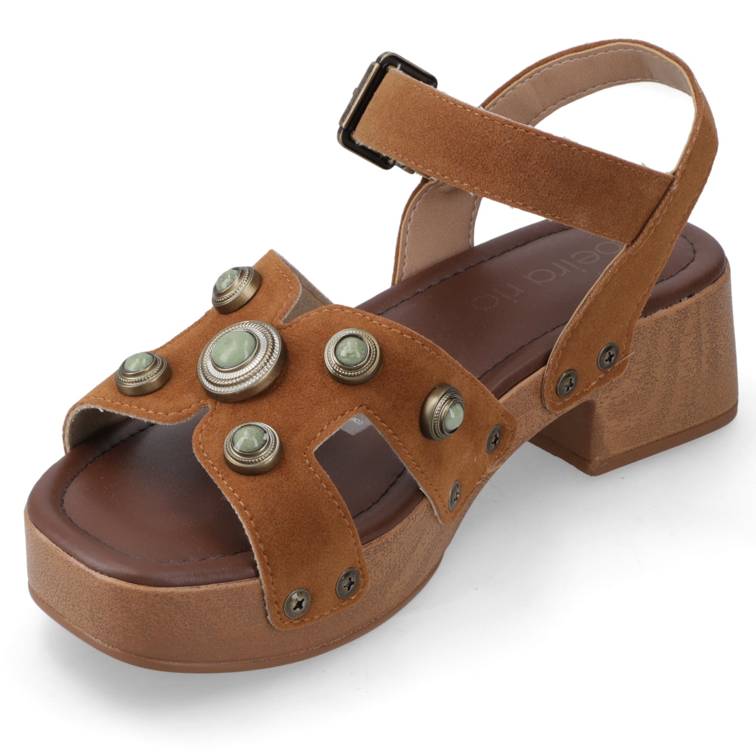 Sandalia Taco Ancho Bajo Caramelo Beira Rio