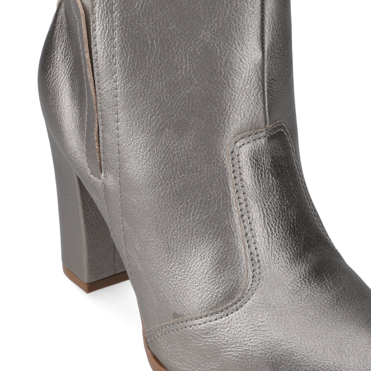 Botin Taco Ancho 7 cm Plateado Beira Rio 35 / Plateado