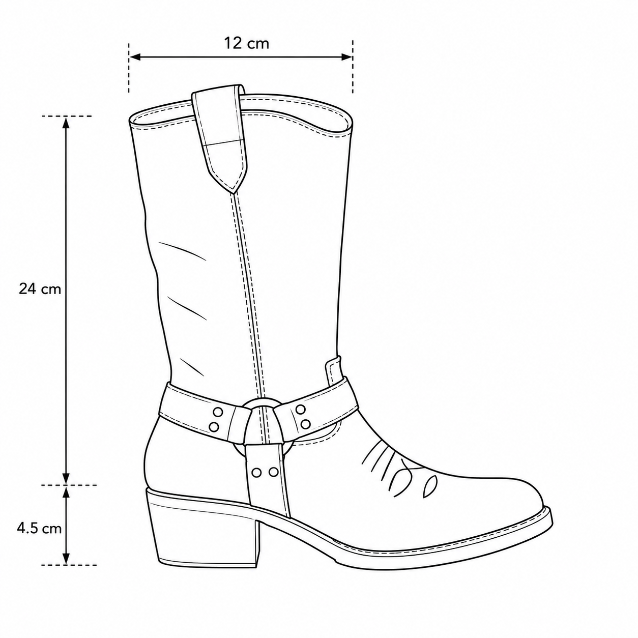 Bota Café Estilo Cowboy con Hebilla