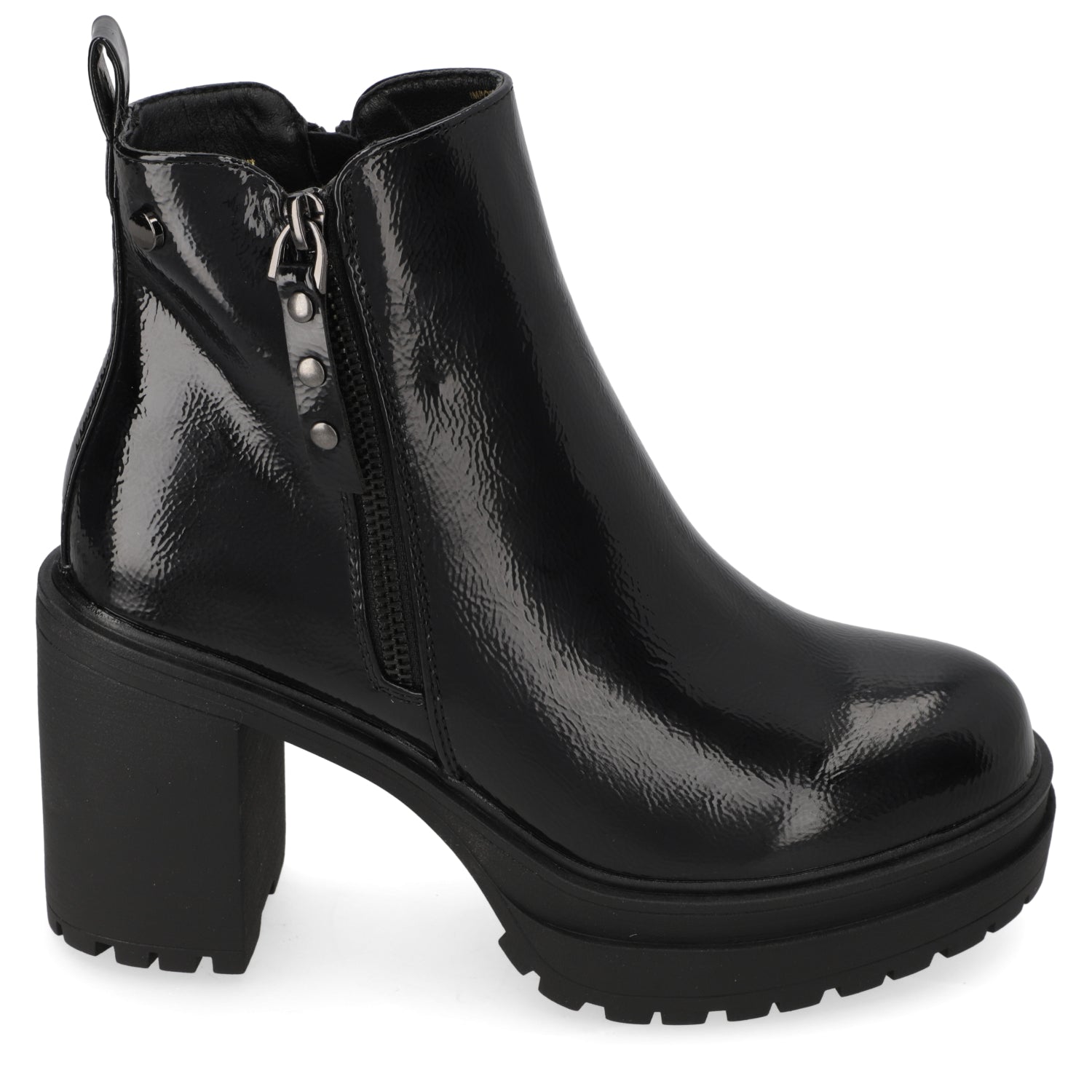 Botin Taco Ancho 10 cm Negro Agua de Coco 35 / Negro