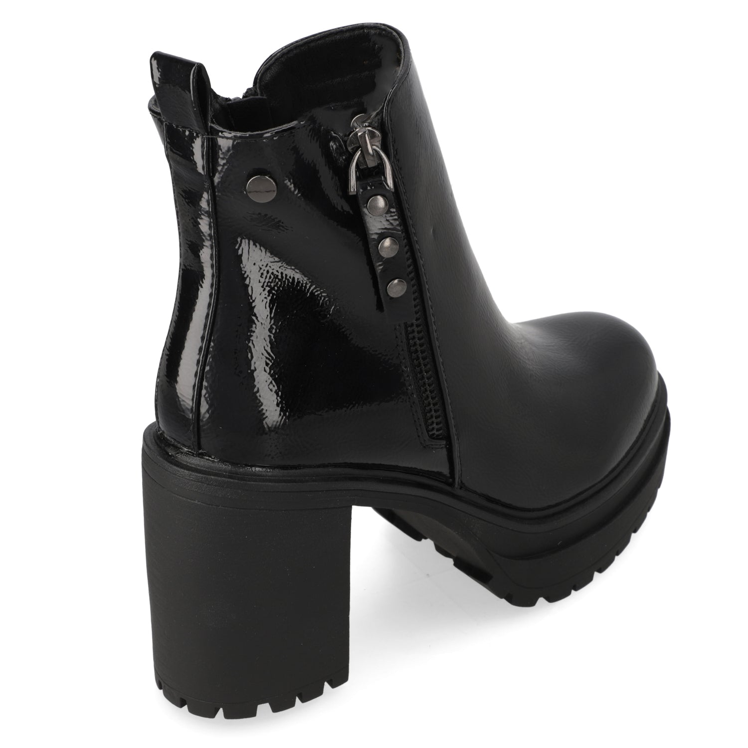 Botin Taco Ancho 10 cm Negro Agua de Coco 35 / Negro