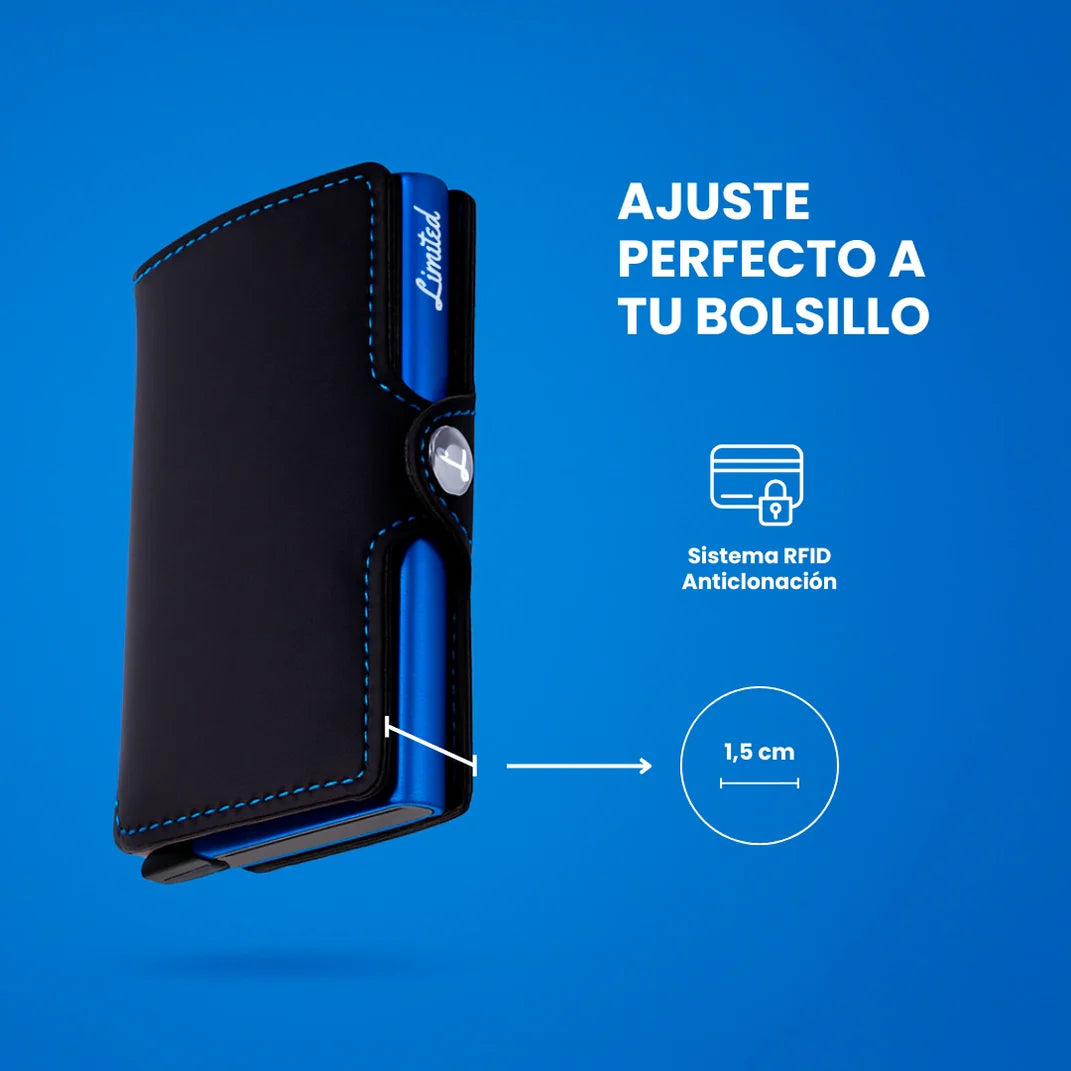 Billetera Slim Black Blue Limited