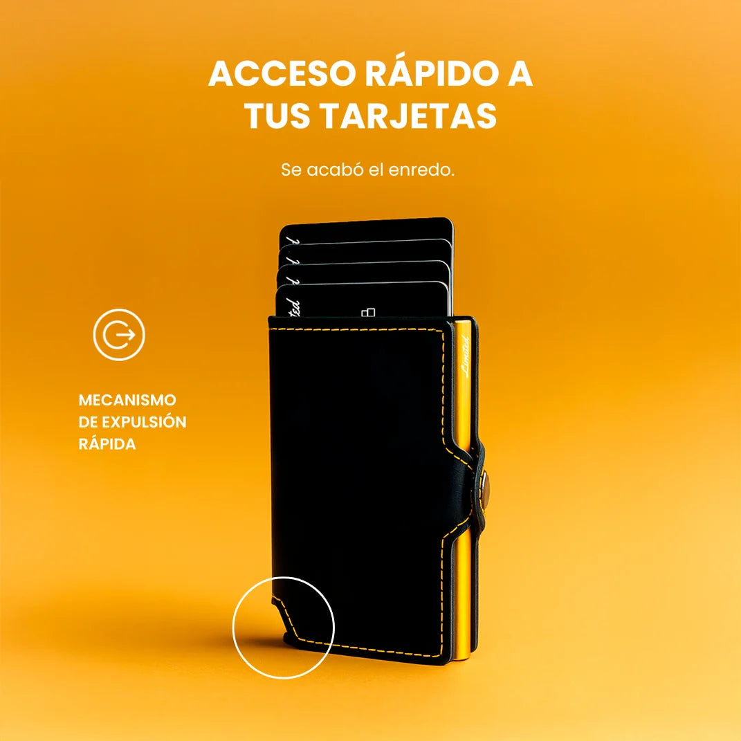Billetera Slim Black Yellow Limited