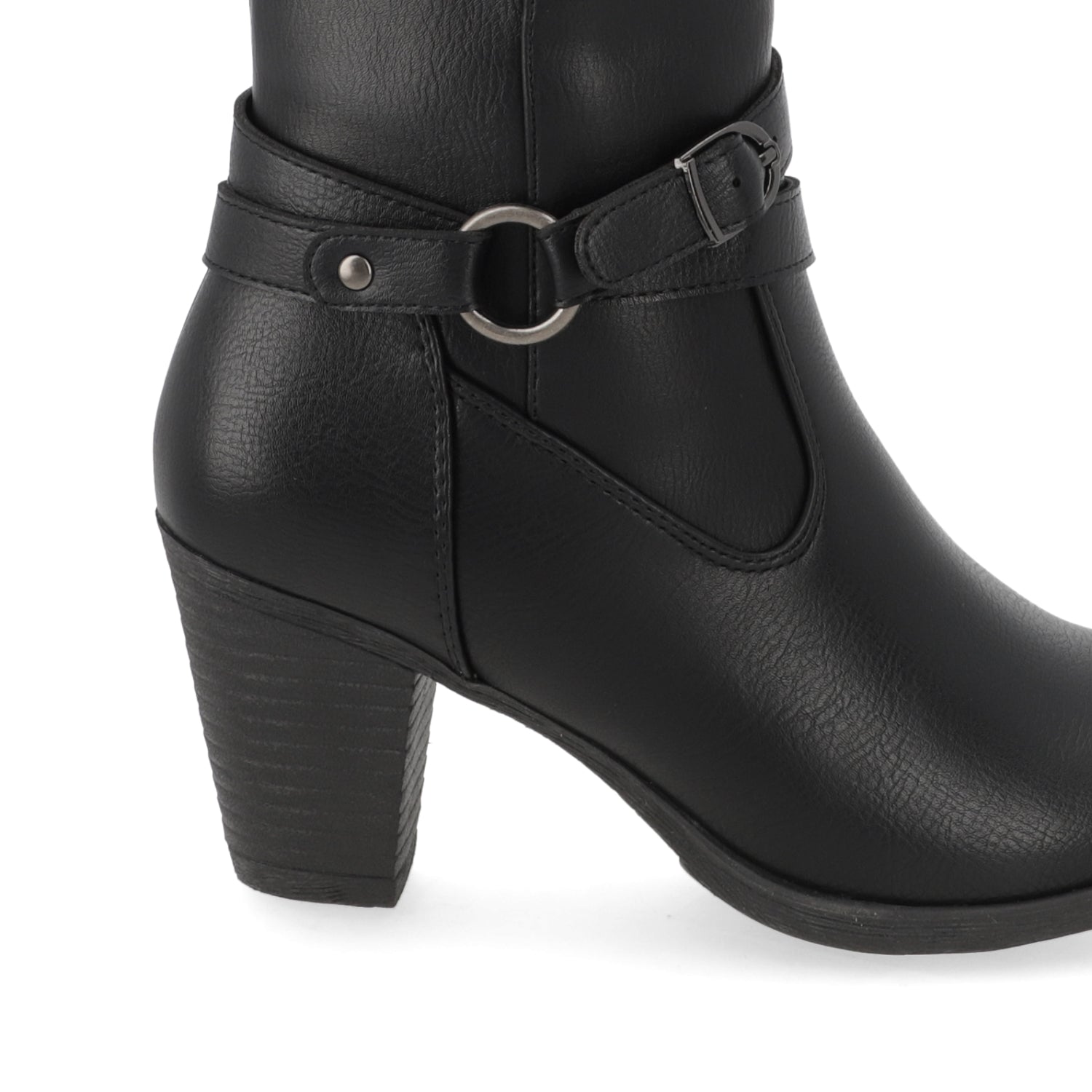 Bota Taco Ancho 7 cm Negro New Walk 35 / Negro