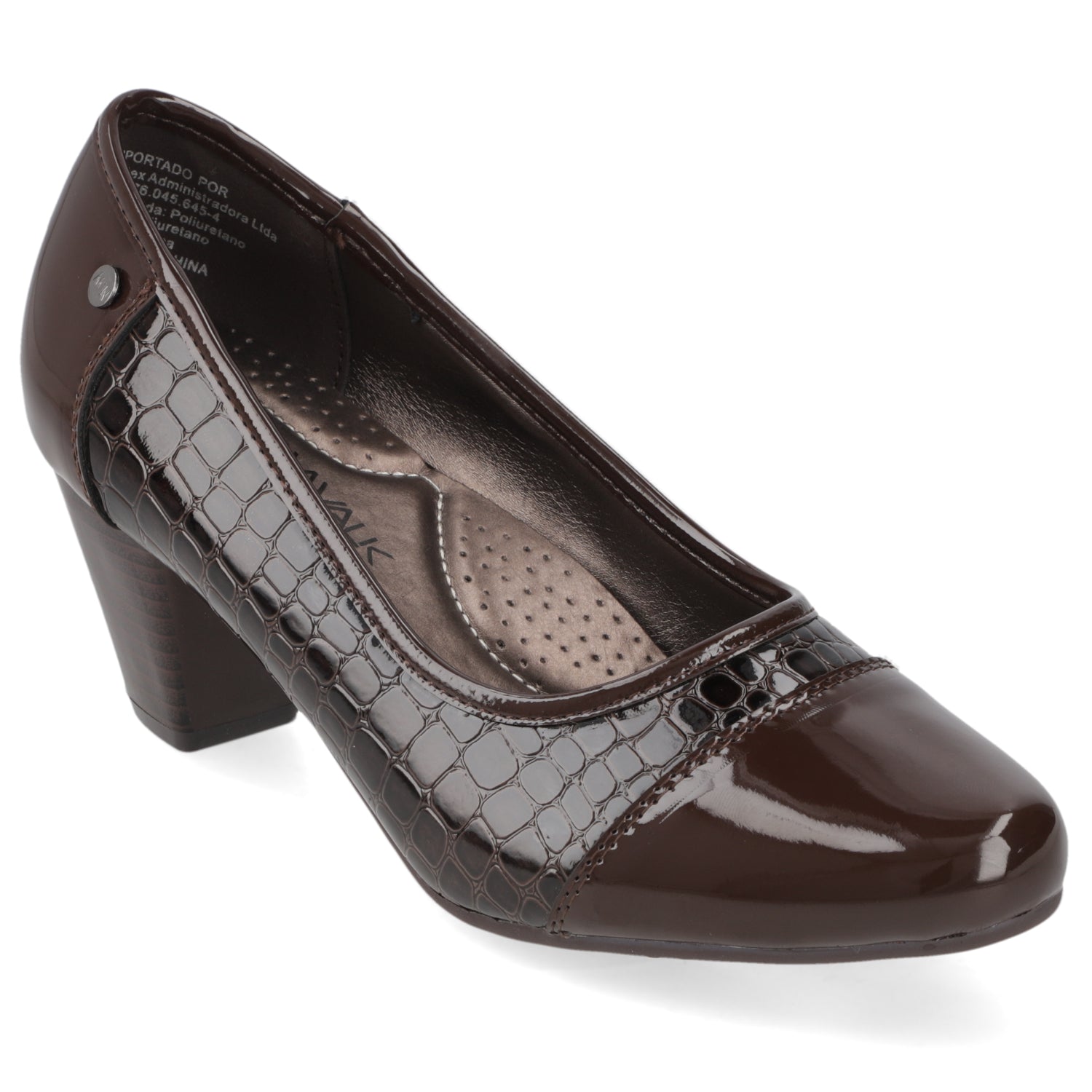 Zapato Taco Ancho Bajo Café