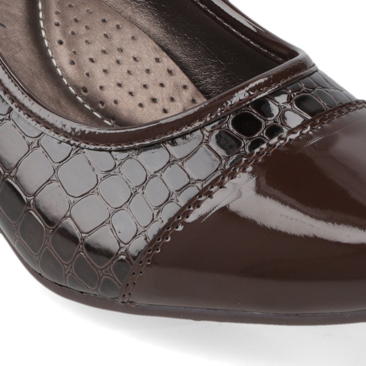 Zapato Taco Ancho Bajo Café