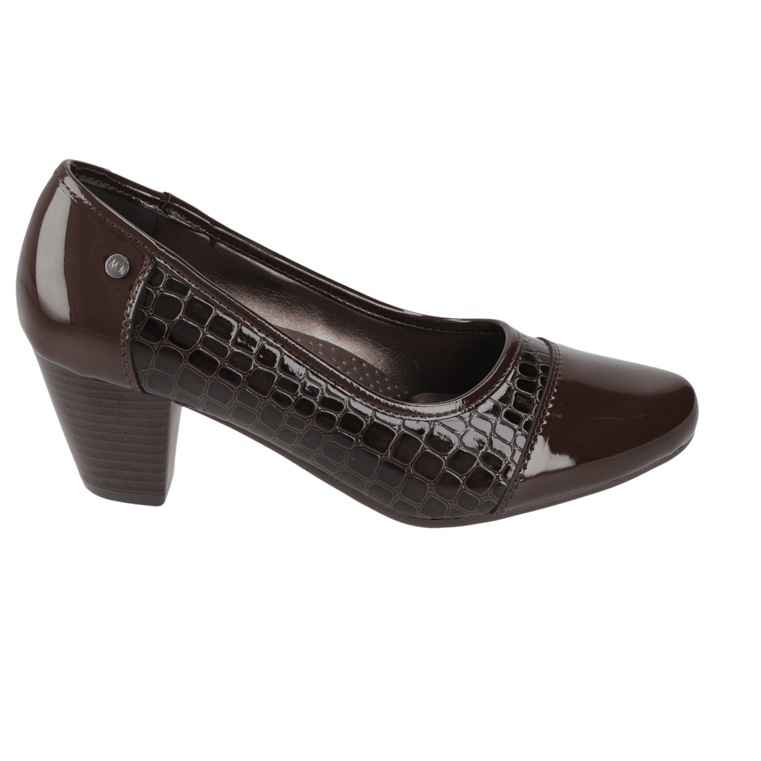 Zapato Taco Ancho Bajo Café