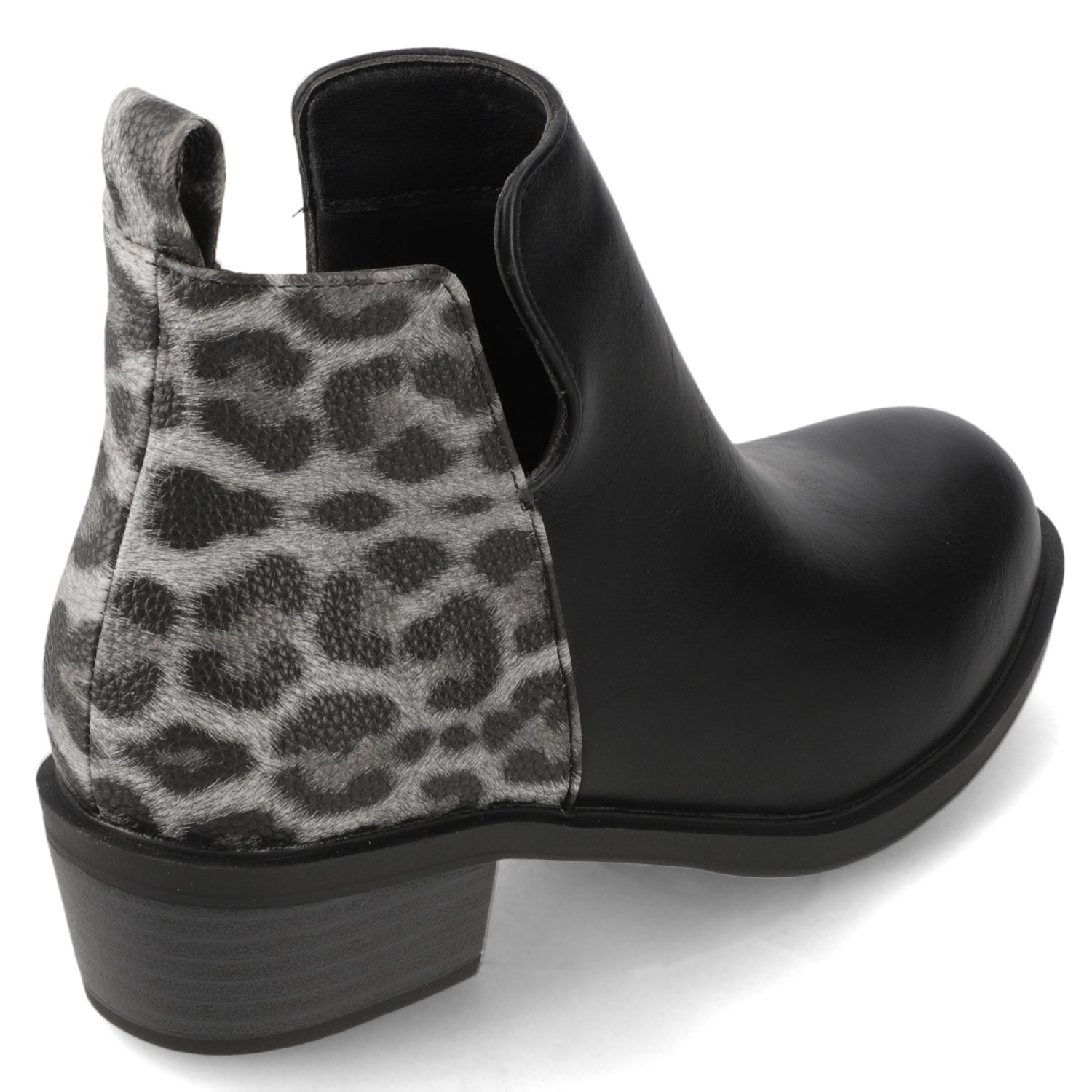 Botín Negro Animal Print New Walk