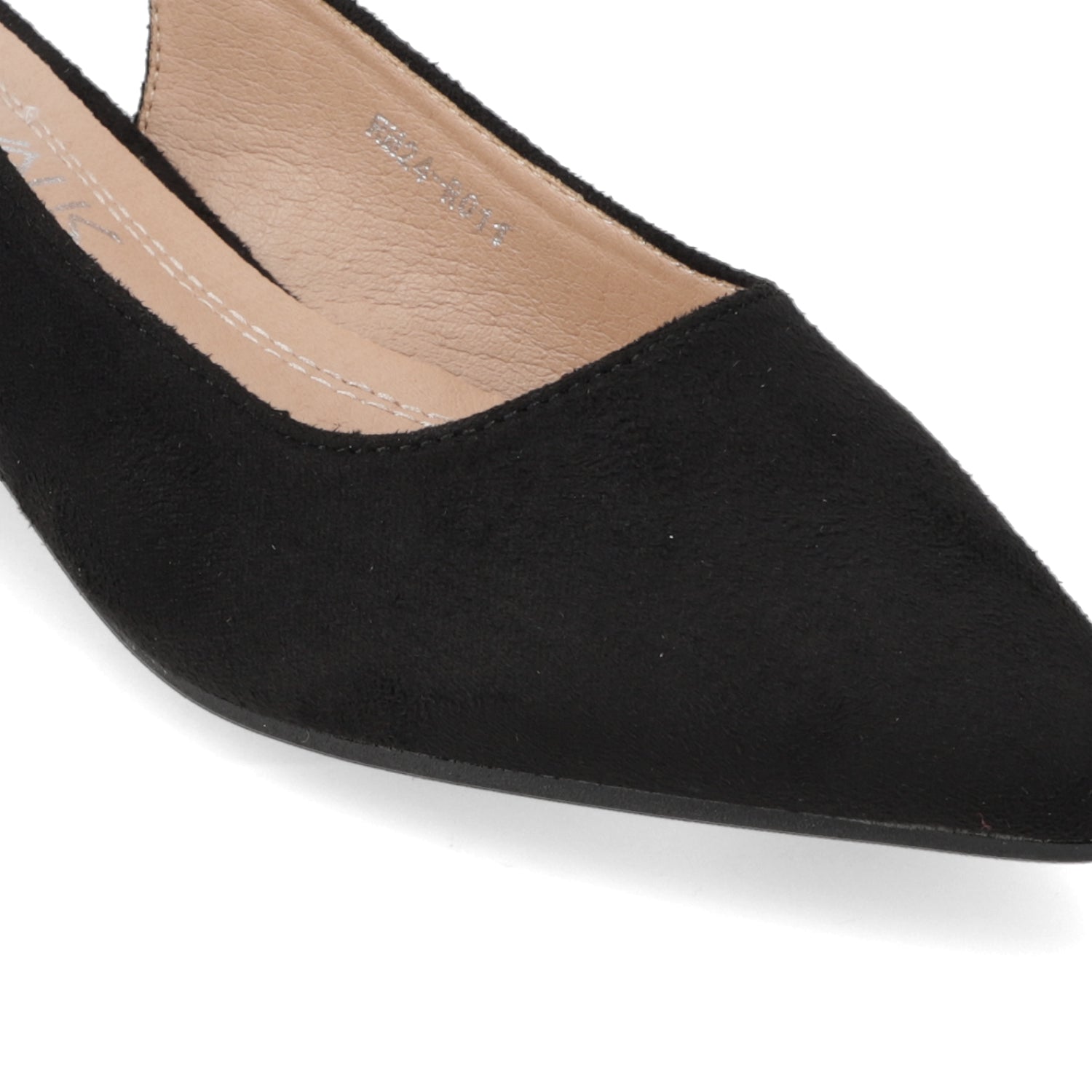 Zapato Taco Ancho Slingback Negro Gamuza