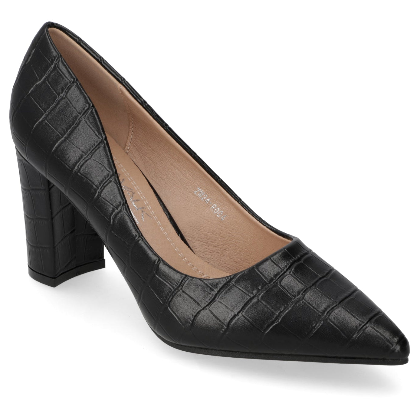 Taco Ancho Negro Texturizado 35 / Negro
