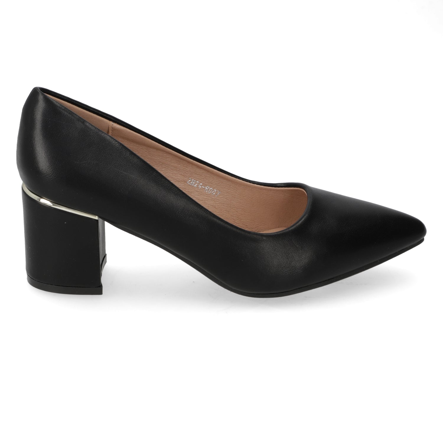 Zapato Taco Ancho Negro Clásico