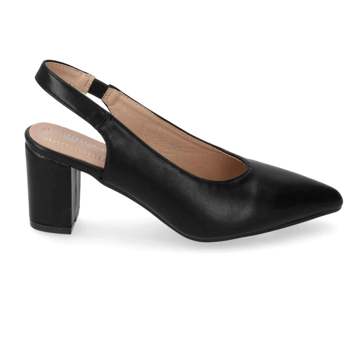 Taco Ancho Slingback Negro