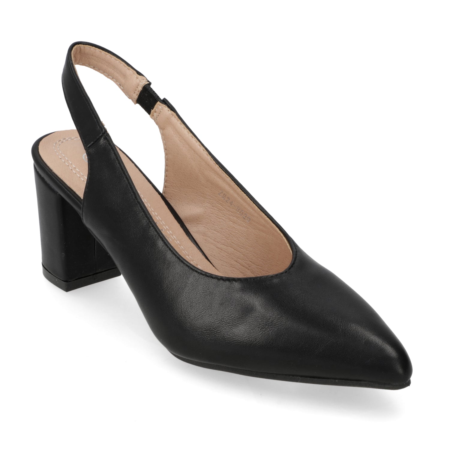 Taco Ancho Slingback Negro Eco Cuero 35 / Negro